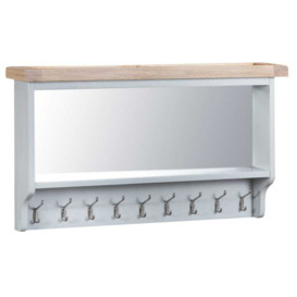 Suffolk Grey Painted Oak Large Mirrored Coat Rack