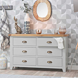 Hampshire Grey Painted Oak Chest of 6 Drawers