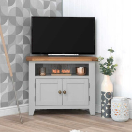 Hampshire Grey Painted Oak Corner TV Unit
