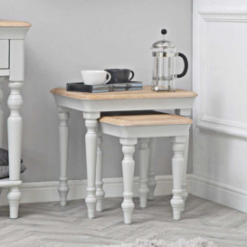Ashbourne Grey Painted Nest of 2 Tables