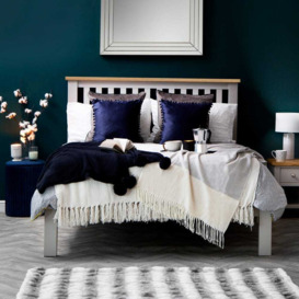 Salisbury Grey Painted Oak King Size Bed Frame