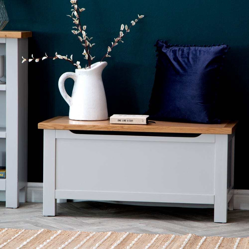 Salisbury Grey Painted Oak Blanket Box