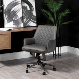 Industrial Grey Diamond Stitch Office Chair