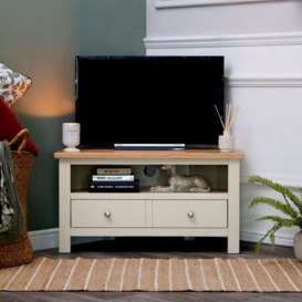 Salisbury Ivory Painted Oak Corner TV Unit