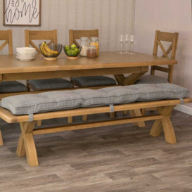 Wessex Smoked Oak Grey Check Cushion for 2.0m Bench