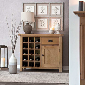 Winchester Oak Small Sideboard With Wine Rack