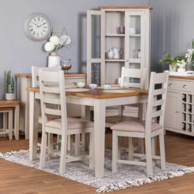 Chester Stone Painted Oak 1.6m Butterfly Extending Dining Table