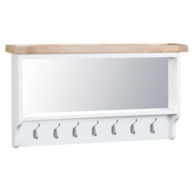 Suffolk White Painted Oak Large Mirrored Coat Rack