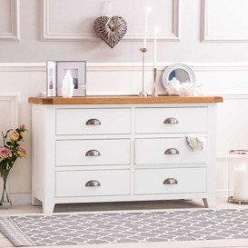 Hampshire White Painted Oak Chest of 6 Drawers