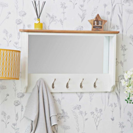 Gloucester White Painted Mirrored Coat Rack