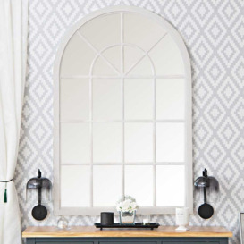 Toulouse Small White Arched Window Mirror 90 x 135cm