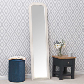 Salzburg White Arched Leaner Hallway Mirror 40 x 160cm