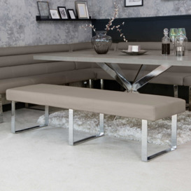 Milan Chrome & Oak 2.2m Bench