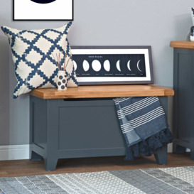 Hampshire Blue Painted Oak Blanket Box