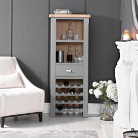 Dorset Storm Grey Painted Oak Tall Wine Cabinet