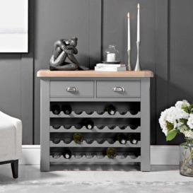 Dorset Storm Grey Painted Oak Wine Cabinet