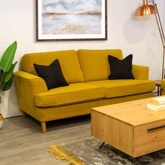 Stockholm 2 Seater Sofa Cozy Ochre Fabric