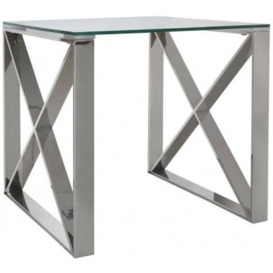 Zenith Glass and Chrome End Table