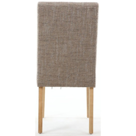 Moseley Stitched Waffle Tweed Oatmeal Dining Chair in Natural Legs (Sold in Pairs) - thumbnail 2