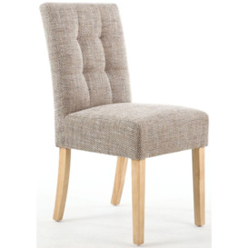 Moseley Stitched Waffle Tweed Oatmeal Dining Chair in Natural Legs (Sold in Pairs) - thumbnail 3