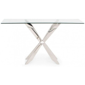 Pinedale Console Table - Glass and Chrome
