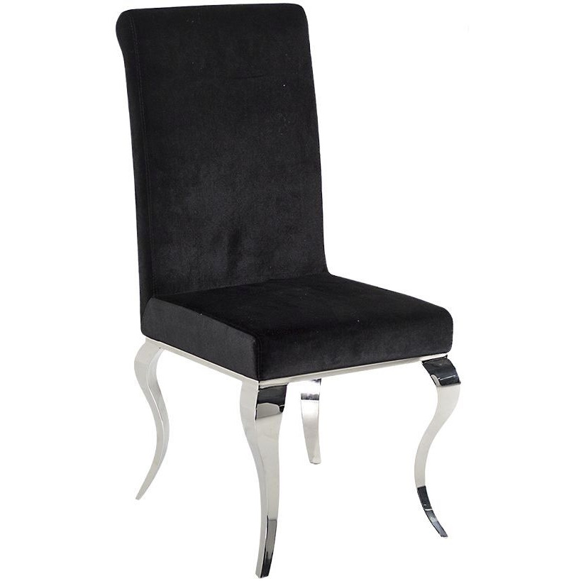 Vida Living Louis Black Fabric Dining Chair (Sold in Pairs)