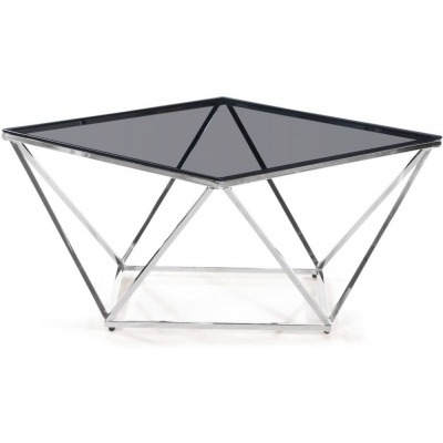 Sparta Coffee Table - Smoked Glass and Chrome