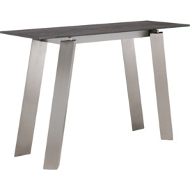 Dennis Grey Ceramic and Chrome Console Table - thumbnail 2
