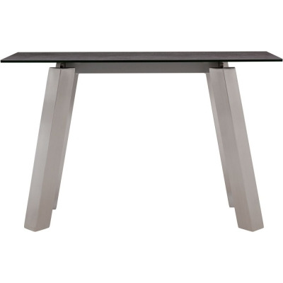 Dennis Grey Ceramic and Chrome Console Table - image 1