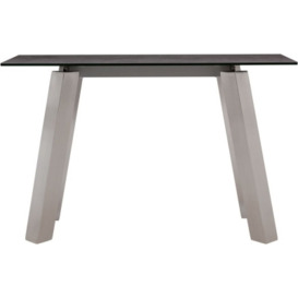Dennis Grey Ceramic and Chrome Console Table