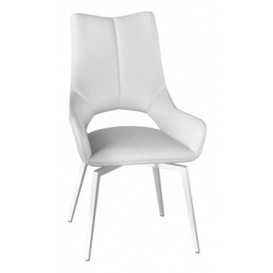 Stevens Faux Leather and Chrome Swivel Dining Chair (Sold in Pairs)