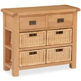 Addison Natural Oak 100cm Small Sideboard with Baskets