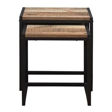 Birlea Urban Rustic Nest of Tables with Metal Frame - image 1