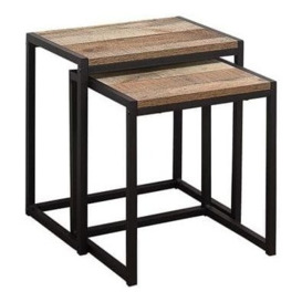 Birlea Urban Rustic Nest of Tables with Metal Frame - thumbnail 3