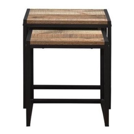 Birlea Urban Rustic Nest of Tables with Metal Frame - thumbnail 1