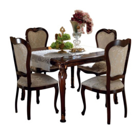 Arredoclassic Donatello Brown Italian 118cm-158cm Square Extending Dining Table - thumbnail 1