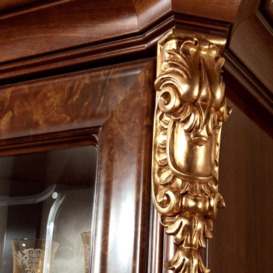 Arredoclassic Donatello Brown Italian 2 Glass Door Display Cabinet - thumbnail 3