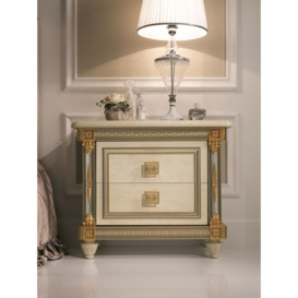 Arredoclassic Liberty Ivory with Gold Italian 2 Drawer Bedside Cabinet - thumbnail 2