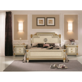Arredoclassic Liberty Ivory with Gold Italian 2 Drawer Bedside Cabinet - thumbnail 3