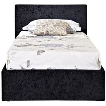 Birlea Berlin Ottoman Black Crushed Velvet Fabric Bed