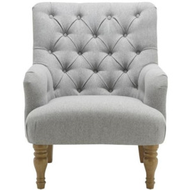 Padstow Fabric Button Back Occasional Armchair - Comes in Grey and Wheat Options - thumbnail 2