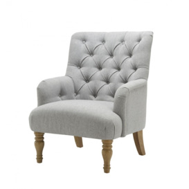 Padstow Fabric Button Back Occasional Armchair - Comes in Grey and Wheat Options - thumbnail 3