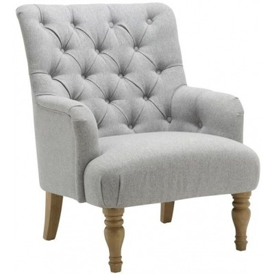 Padstow Fabric Button Back Occasional Armchair - Comes in Grey and Wheat Options - image 1