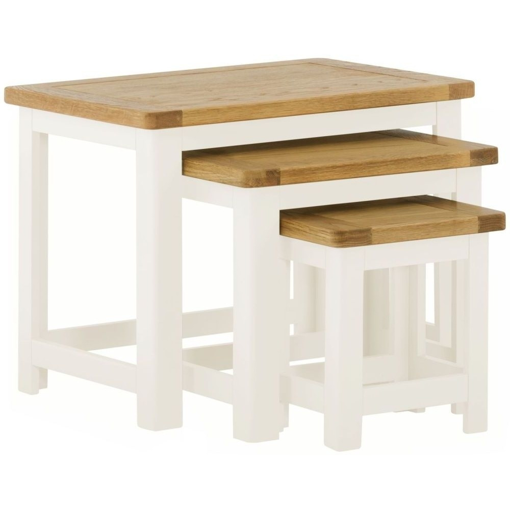 Portland Ivory White Painted Nest of 3 Tables - image 1