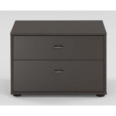 Tokio 2 Drawer Bedside Cabinet in Havana with Silver Handle - image 1