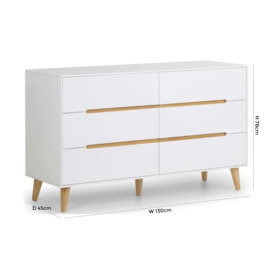 Alicia 6 Drawer Chest - Comes in White and Anthracite Options - thumbnail 3