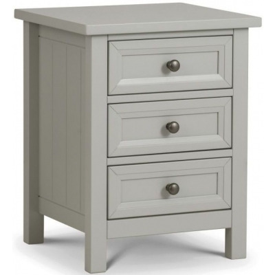Maine Dove Grey Pine Bedside 3 Drawer Cabinet - image 1