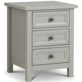 Maine Dove Grey Pine Bedside 3 Drawer Cabinet