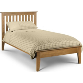 Salerno Low Sheen Lacquered Oak Bed - Comes in Single, Double and King Size Options - thumbnail 2
