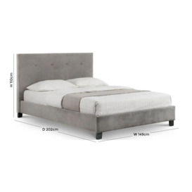 Shoreditch Grey Velvet Fabric Bed - Comes in Double and King Size - thumbnail 3